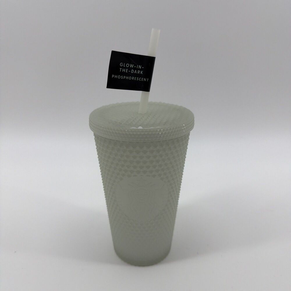 New Starbucks Glow In The Dark Studded 16oz Cup with Lid & Straw New
